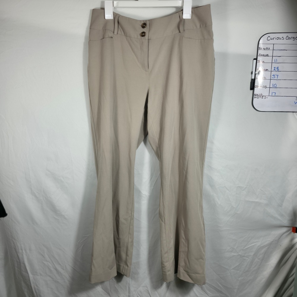 Alfani Dress Pants Womens 12S Tan Excellent Straight Leg Stretch Work W603
